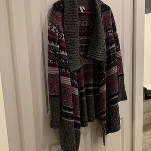 Relativity Gray and Purple Cardigan Sweater